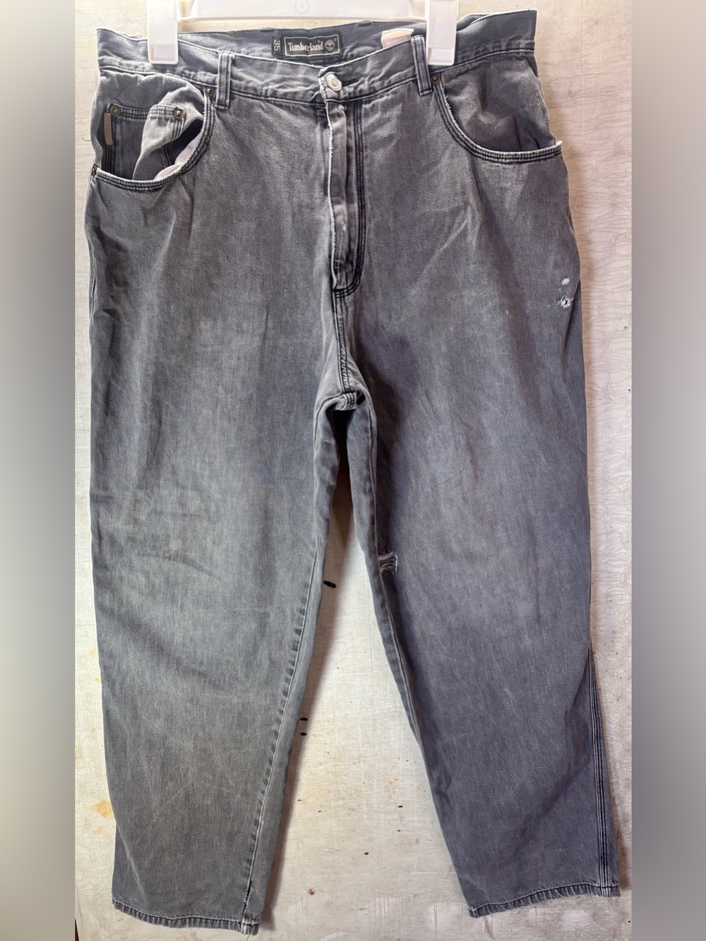 Timberland Men's Washed Gray Relaxed Jeans